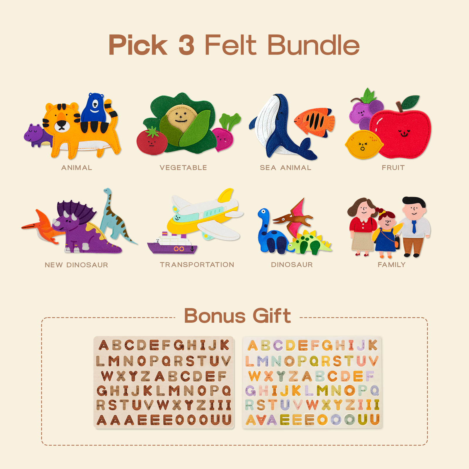 Pick 3 Felt Bundle