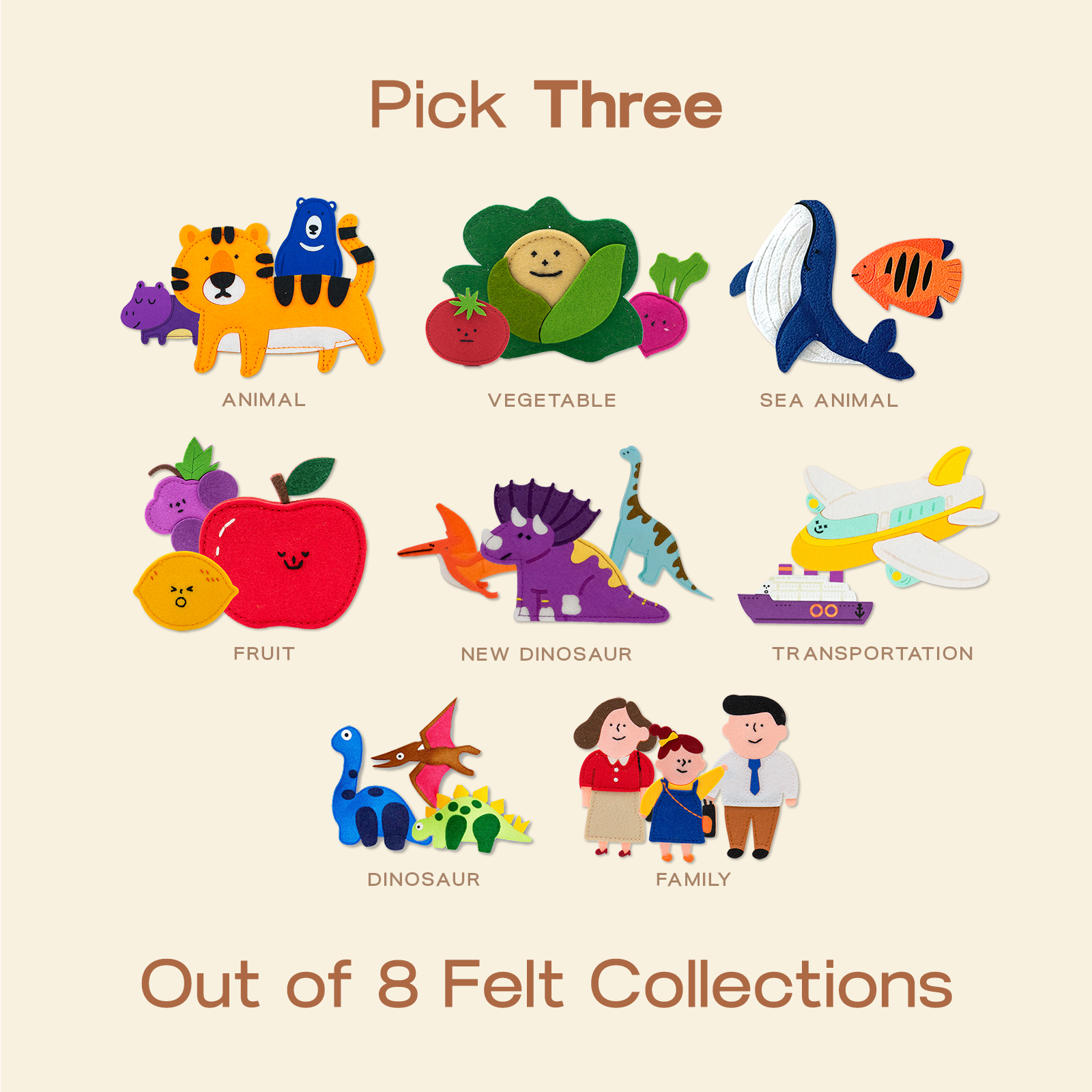 Pick 3 Felt Bundle